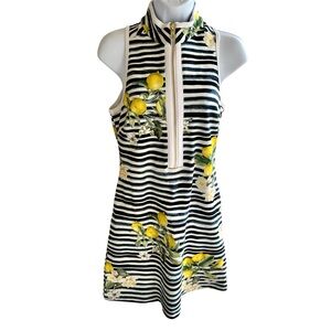 Boston Proper Lemon Stripe Zip Sheath Dress